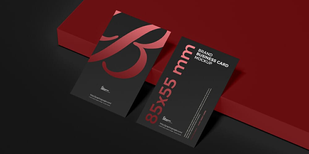 85×55 mm Brand Business Card Mockup