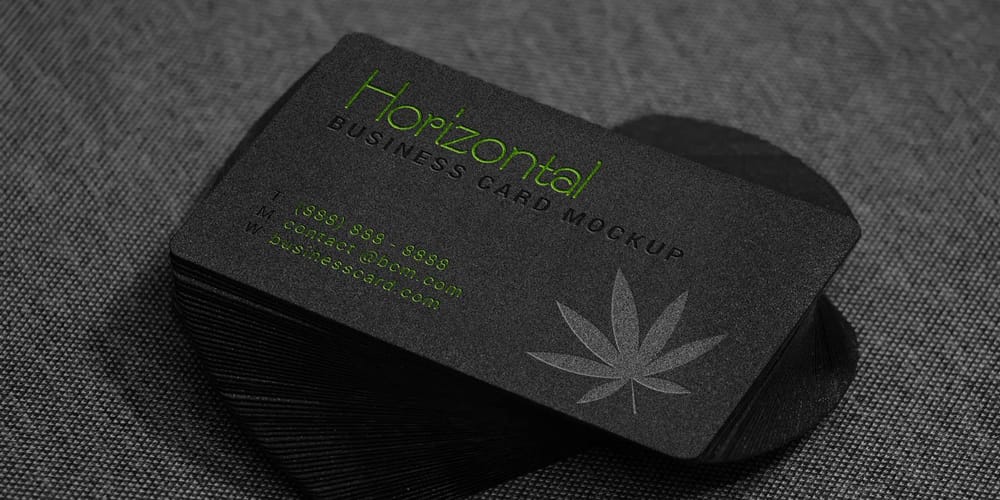 Black Business Card Mockup PSD