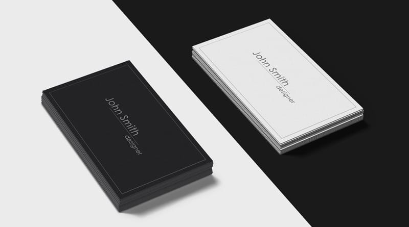 Black and White Business Cards Mockup PSD