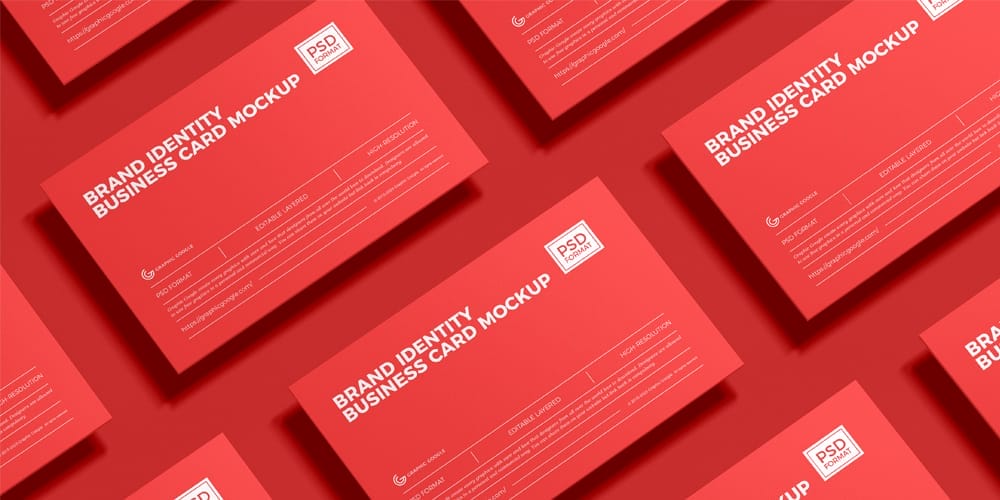 Brand Identity Grid Business Card Mockup