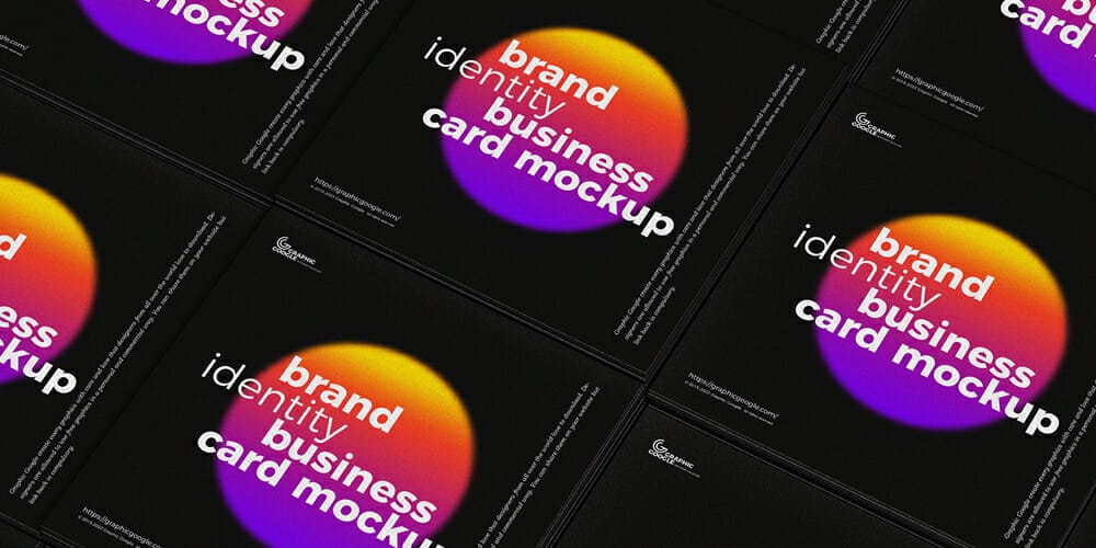 Brand Identity Square Business Card Mockup