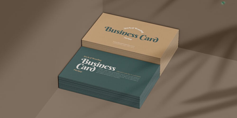 Branding Stack of Business Card Mockup