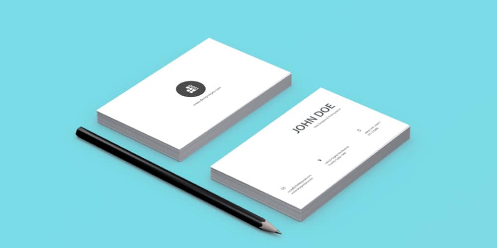 Business Card Mockup With Pencil