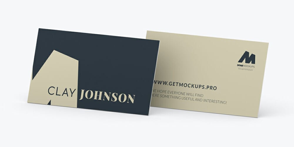 Business Card Mockup in Front and Back View
