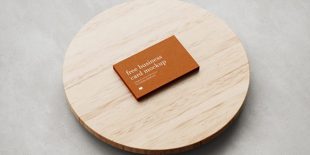 100+ Free Business Card Mockups PSD 108 Business Card Mockup on Wood and Concrete