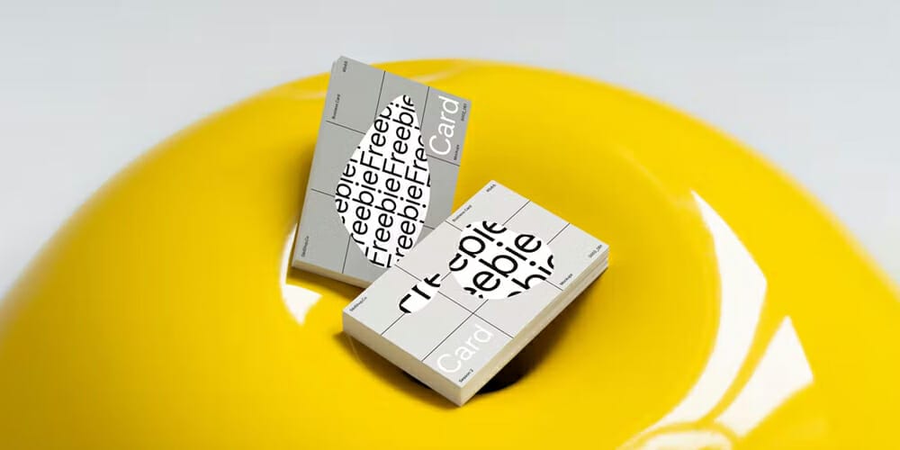 Business Card Mockup on a Plastic Object