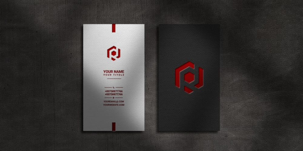Business Card Mockup with letterpress Effect