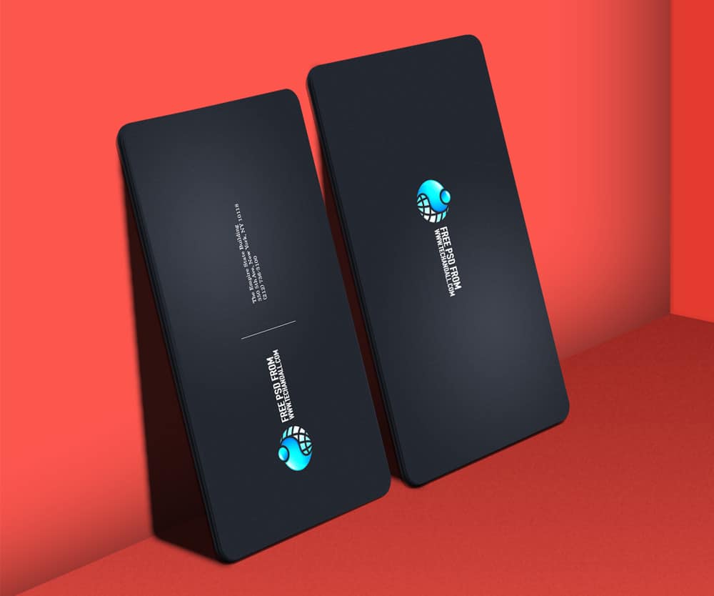 Business Card Showcase Mockup PSD