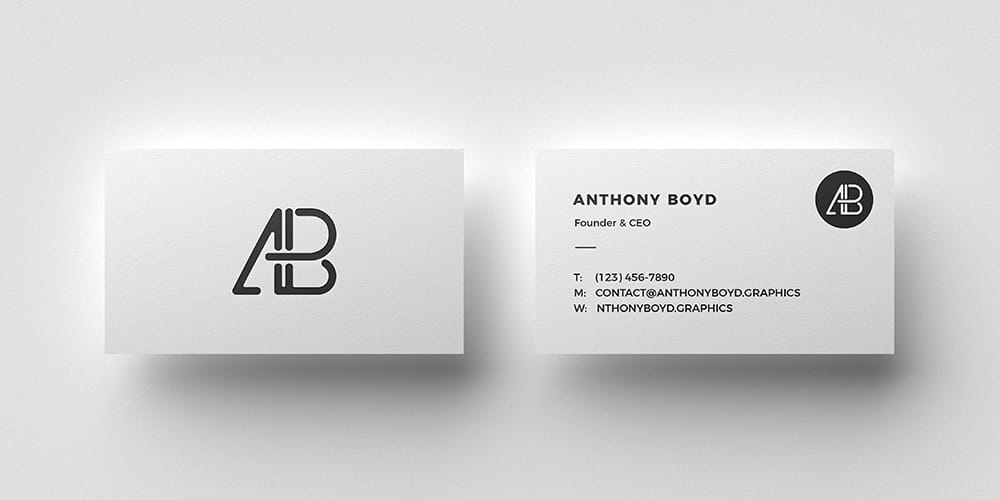 Business Card Top View Mockup PSD