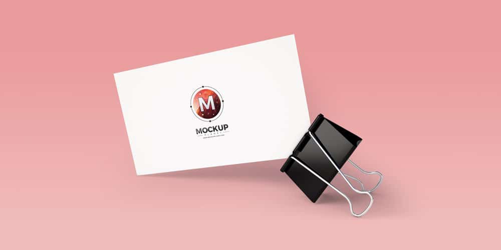 Business Card With Clip Mockup PSD