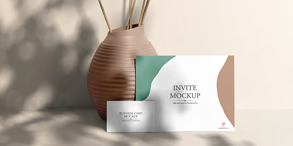 Business Card and Invite Mockup