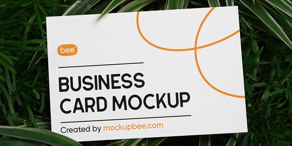Business Card in Grass Mockup