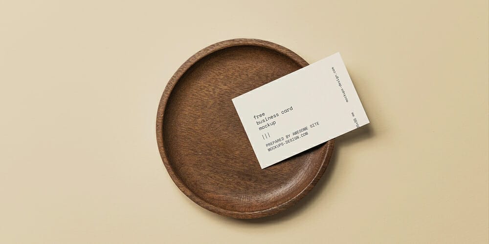 Business Card in a Bowl Mockup