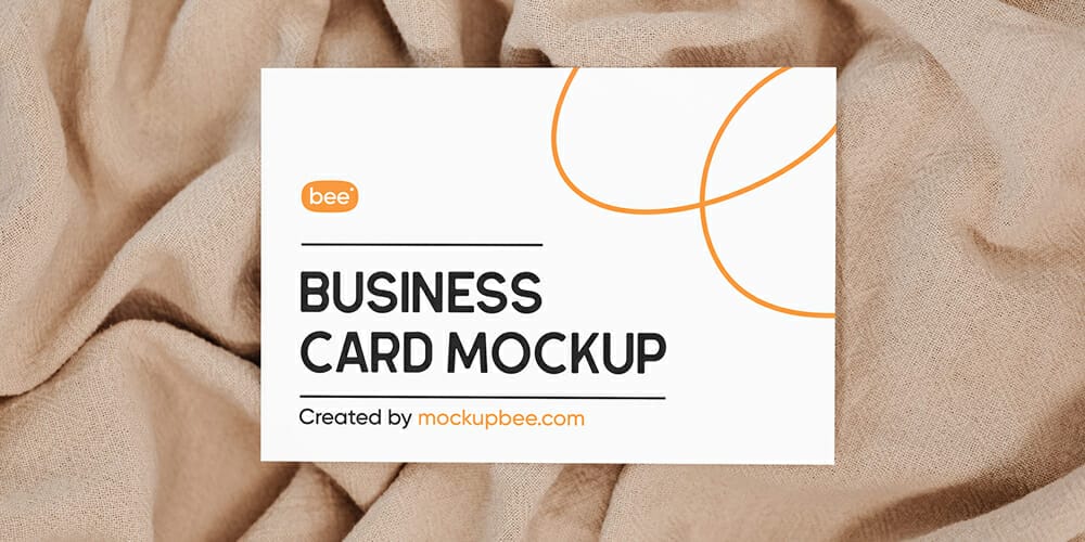 Business Card on Blanket Mockup