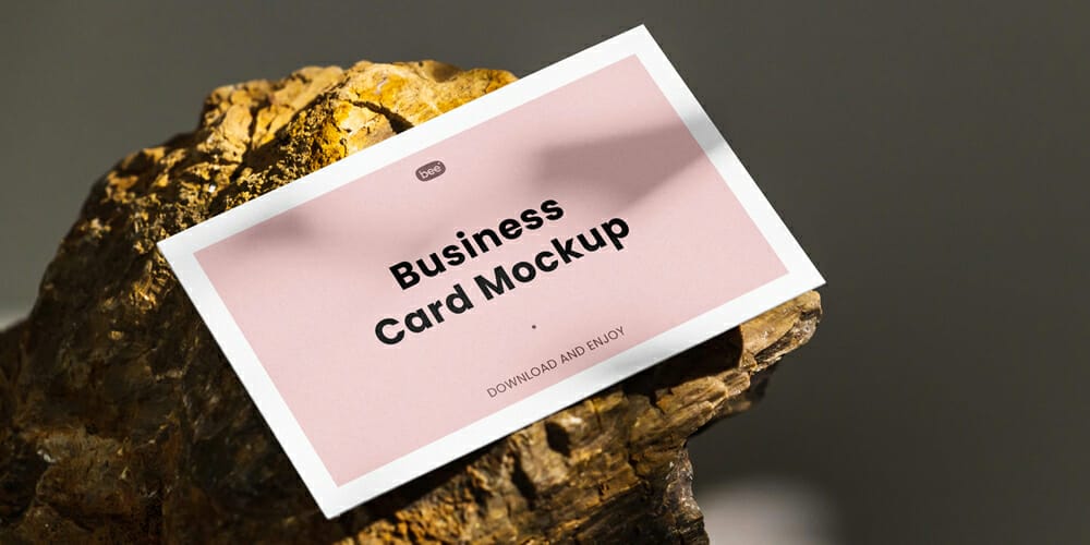 Business Card on Stone Mockup