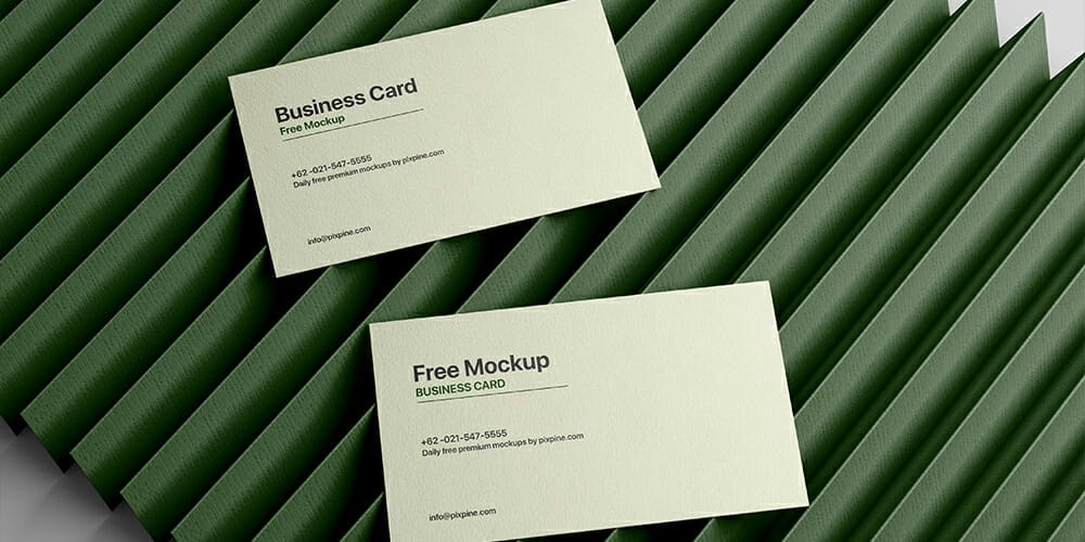 Business Card on Textured Paper Mockup