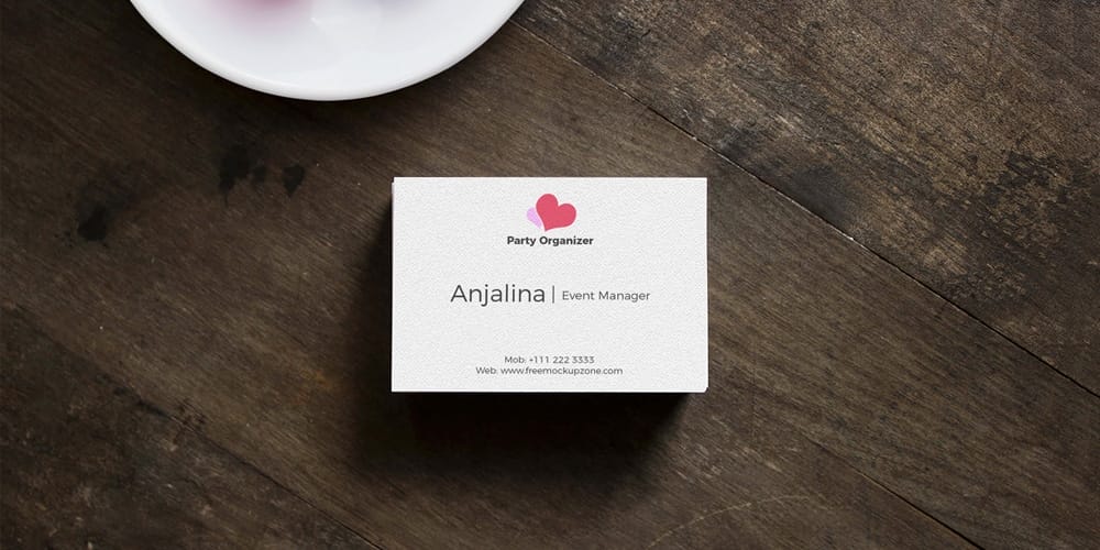 Business Card on Wood Mockup