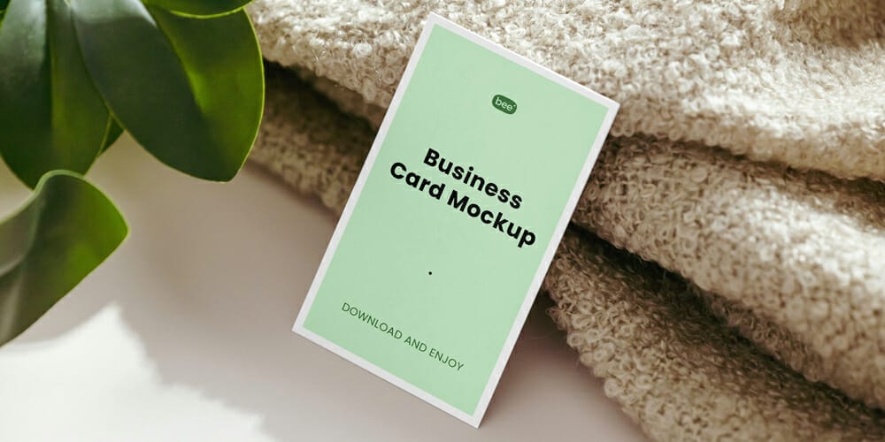 Business Card with Blanket Mockup