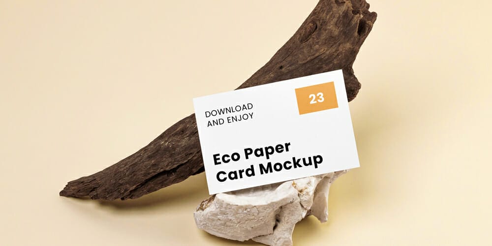Business Card with Branch Mockup