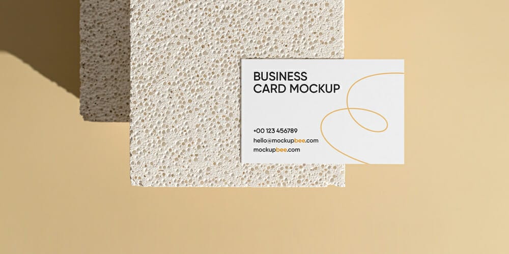 Business Card with Brick Mockup