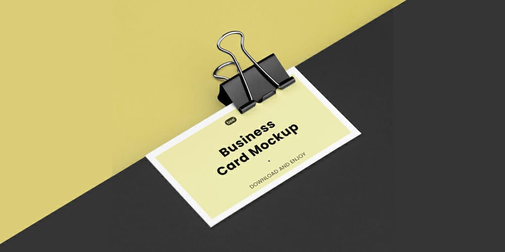 Business Card with Clip Mockup