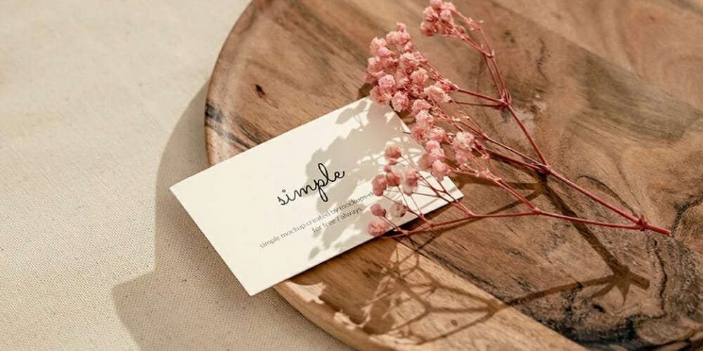 100+ Free Business Card Mockups PSD 159 Business Card with Dried Flowers Mockup