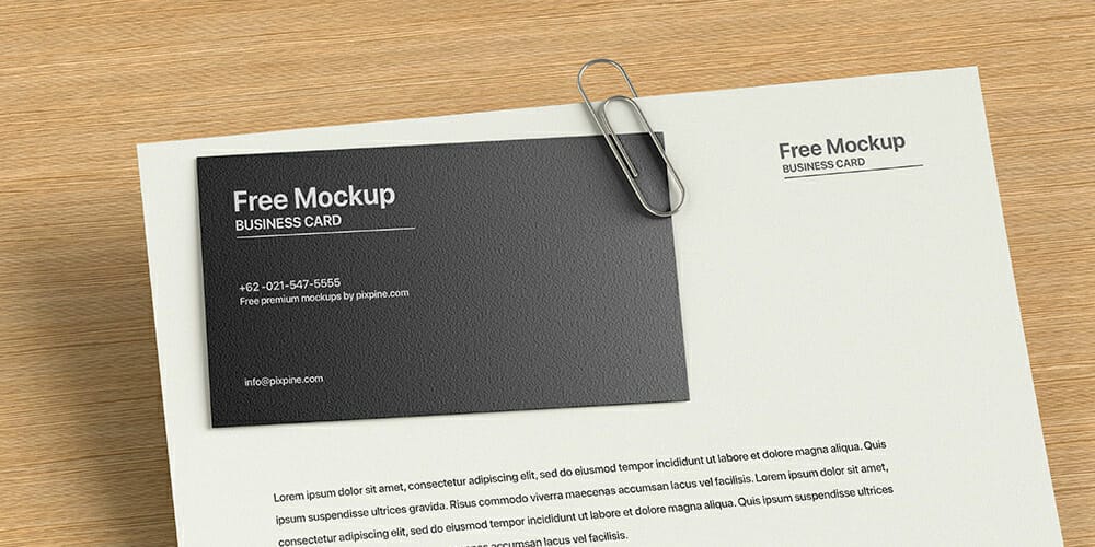 Business Card with Letterhead Mockup