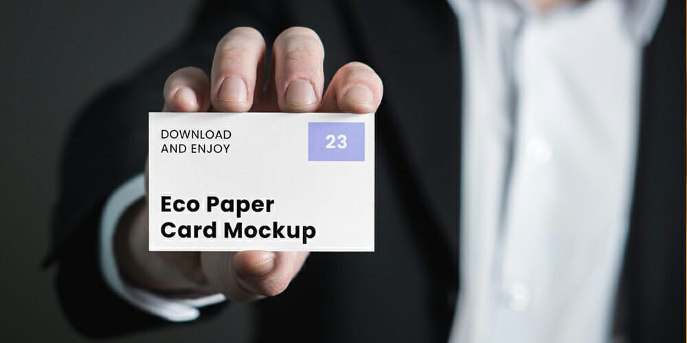 Business Card with Men Mockup