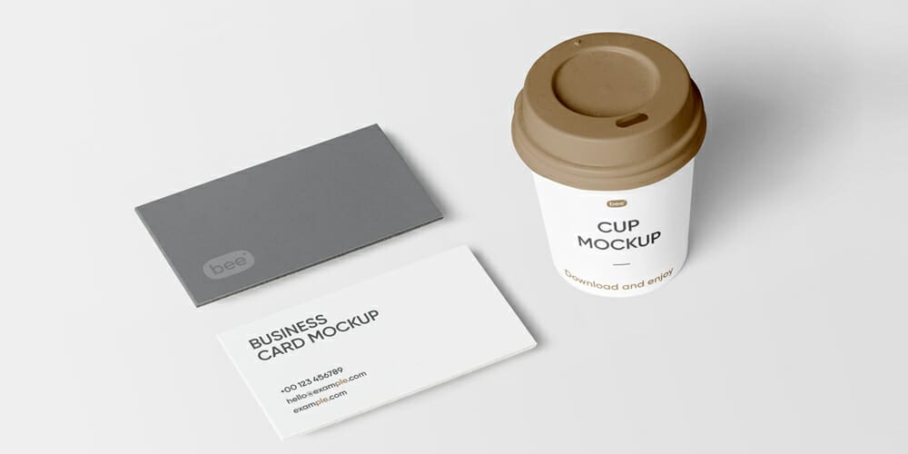 Business Cards and Cup Mockup
