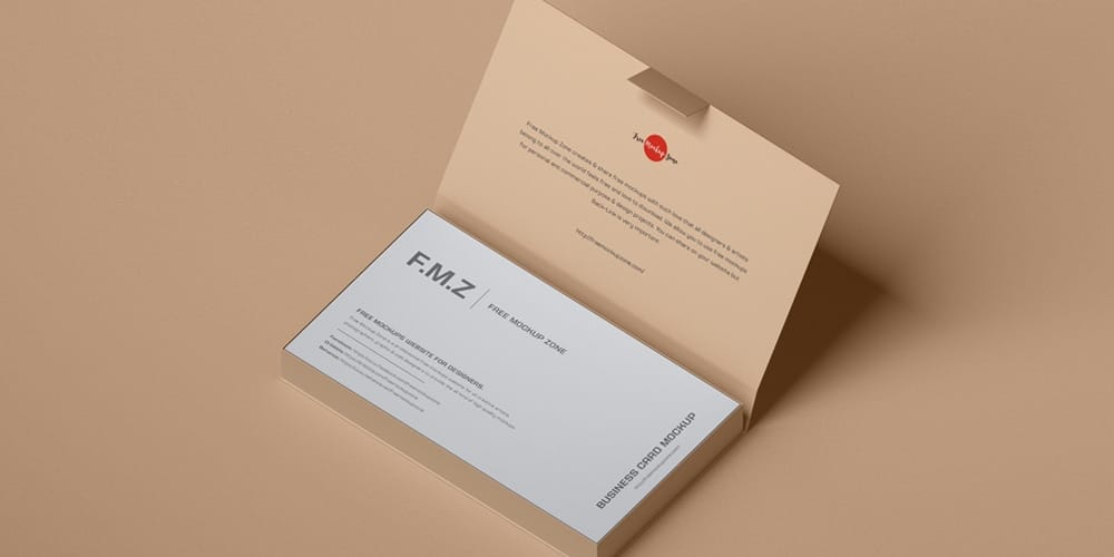 Business Cards in Box Mockup
