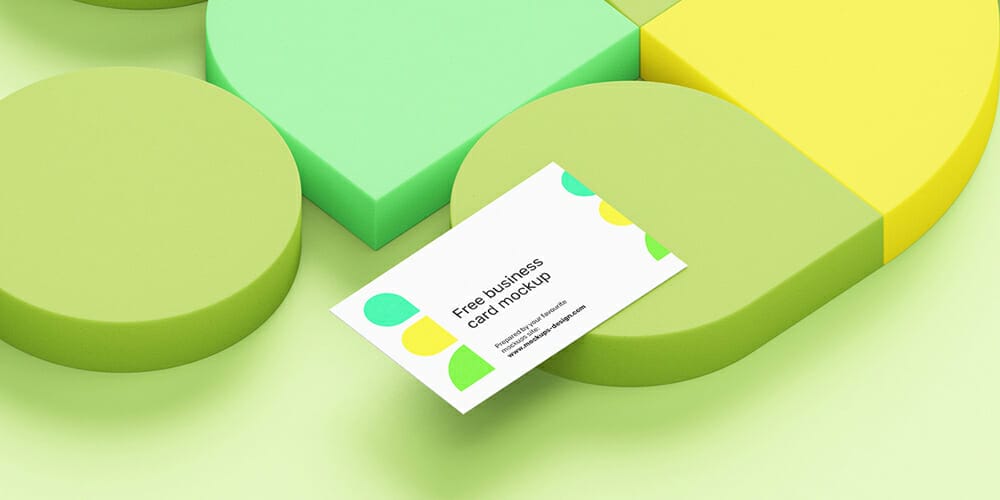 Business Cards on Abstract Background Mockup