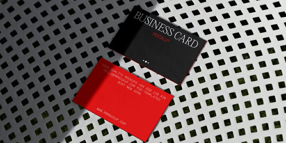 Business Cards on Chair Mockup