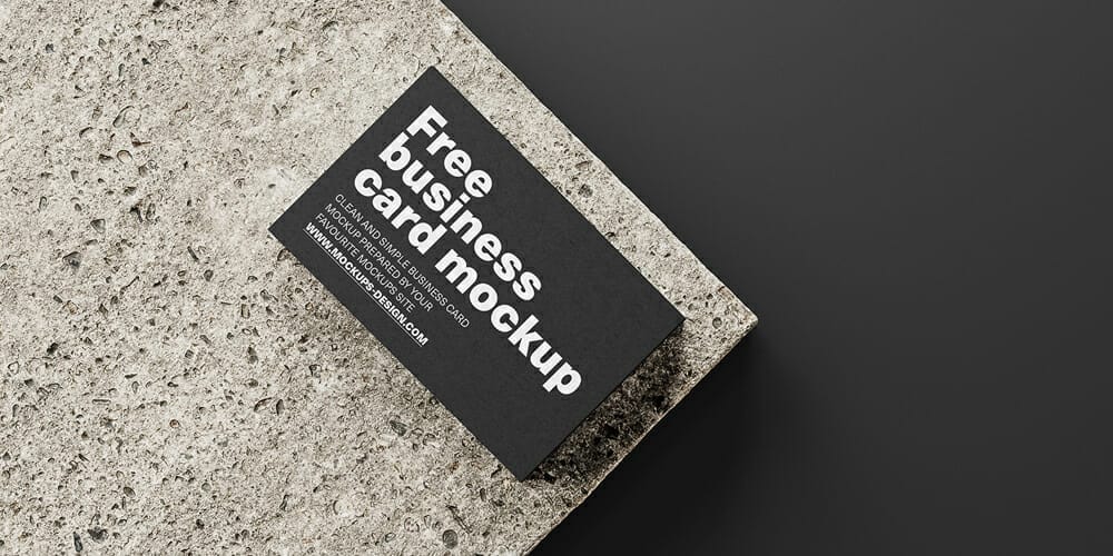 Business Cards on a Stone Mockup
