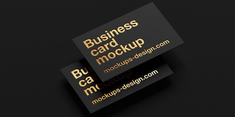 Business Cards with Metallic Foil Mockup PSD