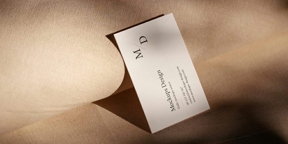 100+ Free Business Card Mockups PSD 46 Business Card on Linen Mockup