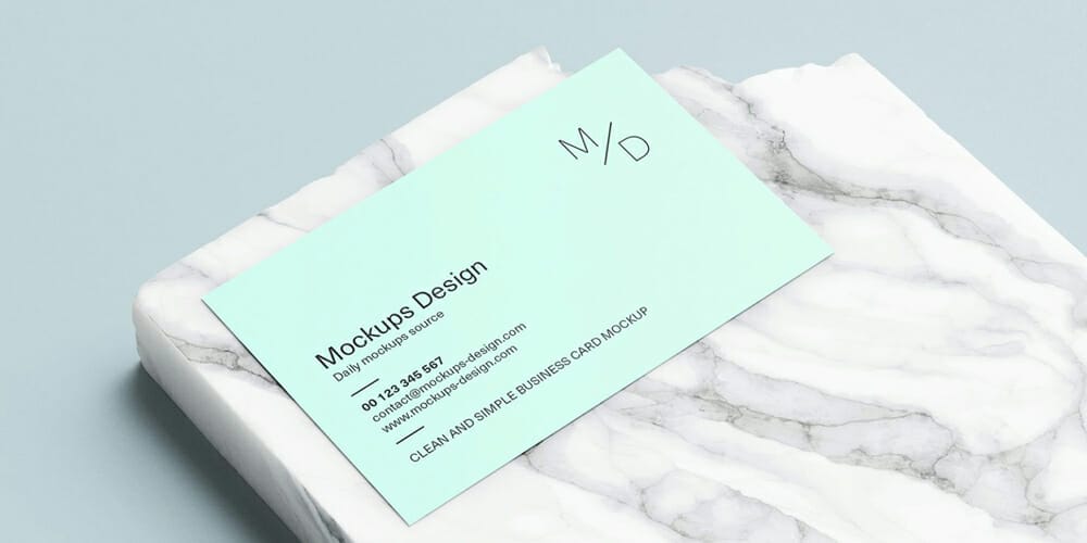 100+ Free Business Card Mockups PSD 34 Business card on marble mockup