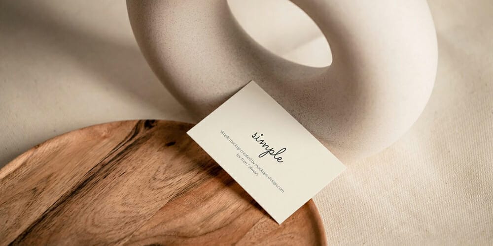 100+ Free Business Card Mockups PSD 147 Business card on wooden tray mockup