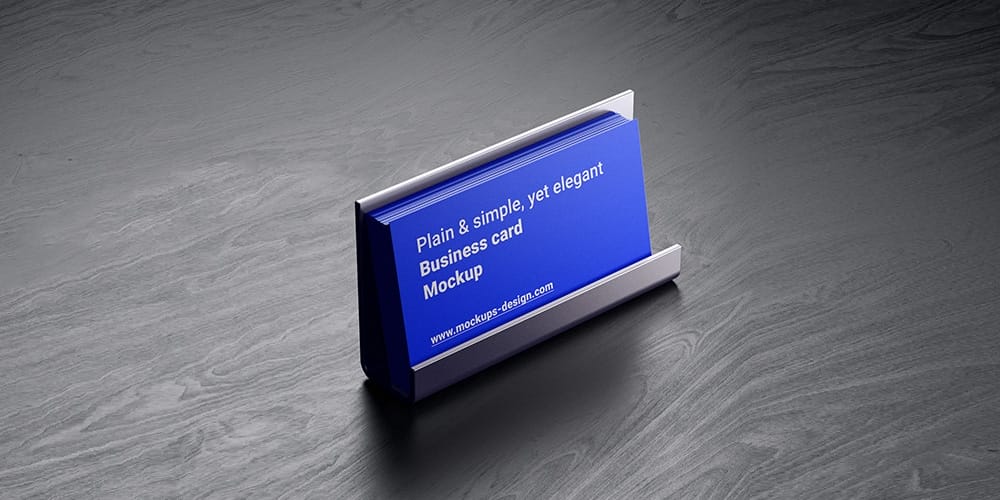 Business Cards on Dark Wood mockup