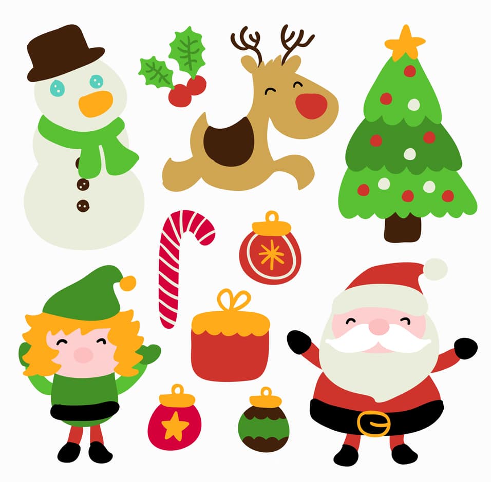Christmas icons vector