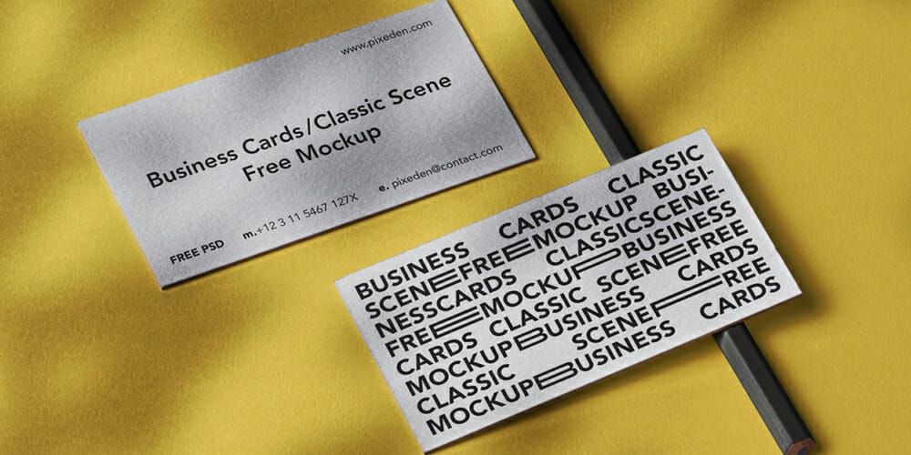 Classic Business Card Mockup Scene