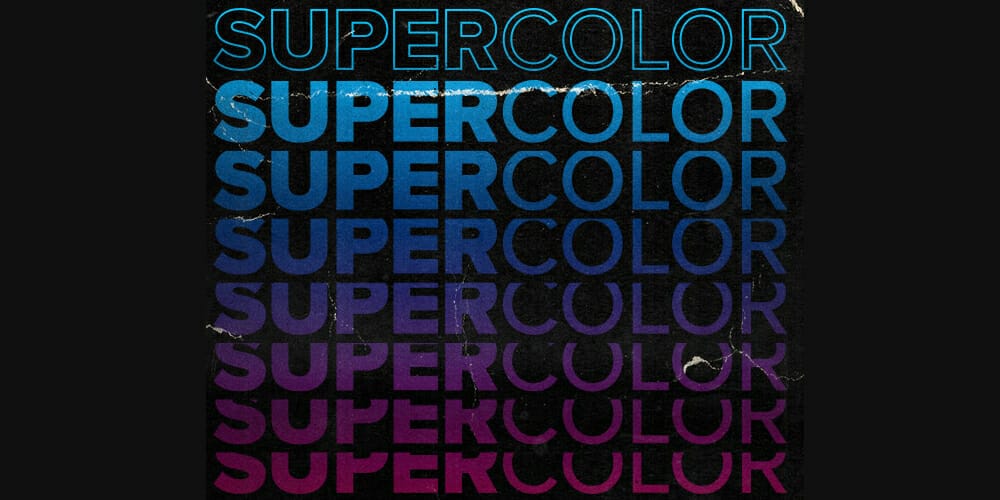 Colourful Stacked Text Effect
