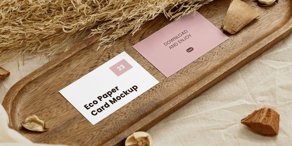 Double Thin Business Card Mockups