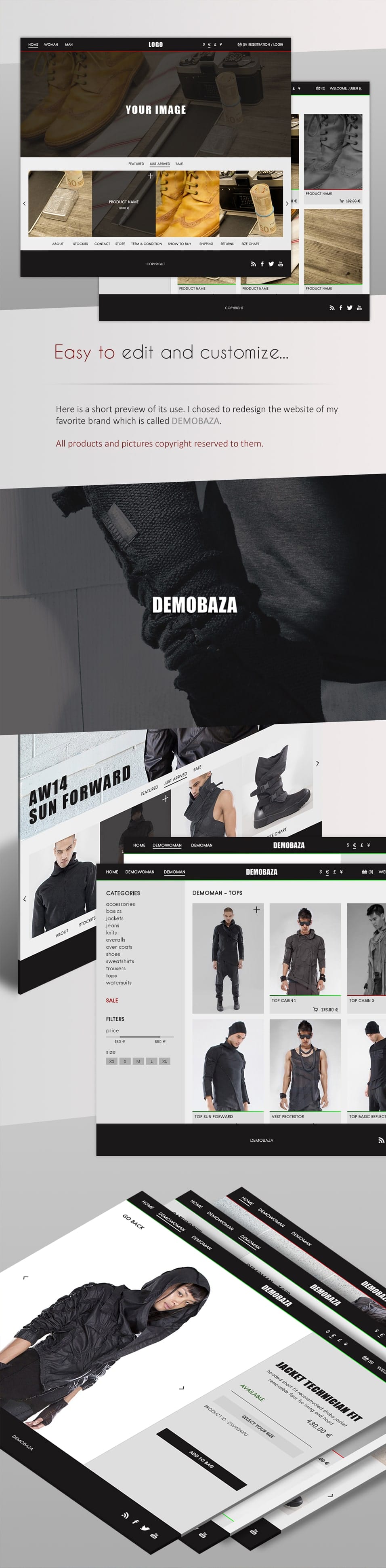 ECommerce Template For Clothing Store PSD