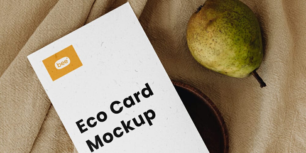 Eco Business Card with Pear Mockup