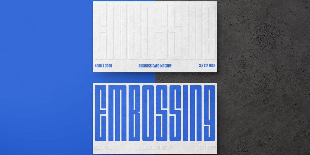 Embossing Business Card Mockup PSD