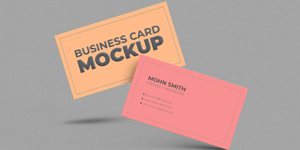 Floating Business Cards Mockup