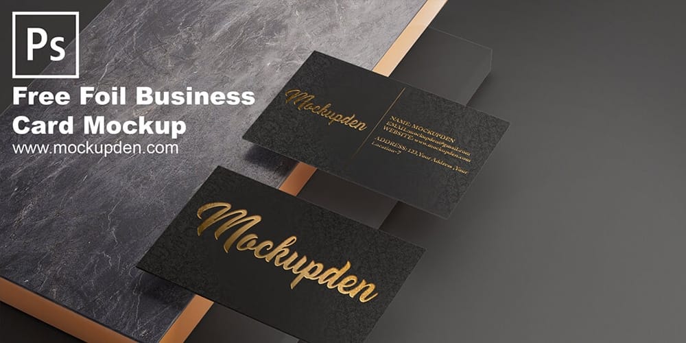 Foil Business Card Mockup Template