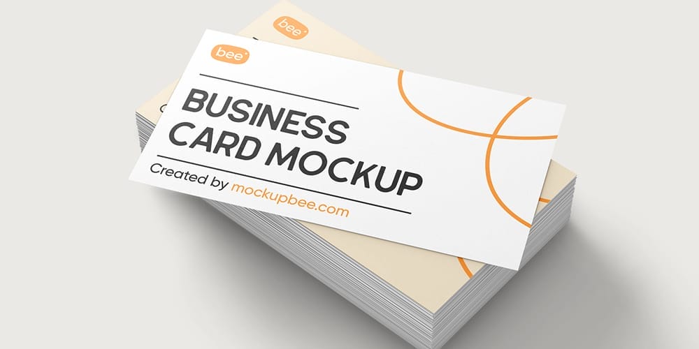 Free Business Card Stack Mockup PSD