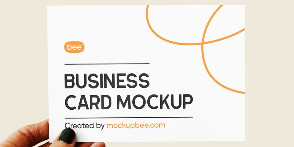 Free Card with Hand Mockup PSD