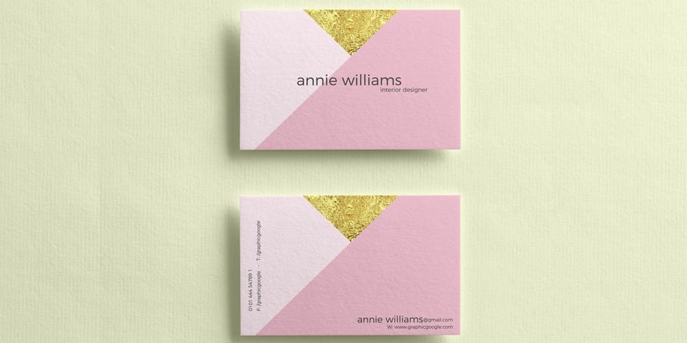 Free Elegant Texture Business Cards Mockup PSD